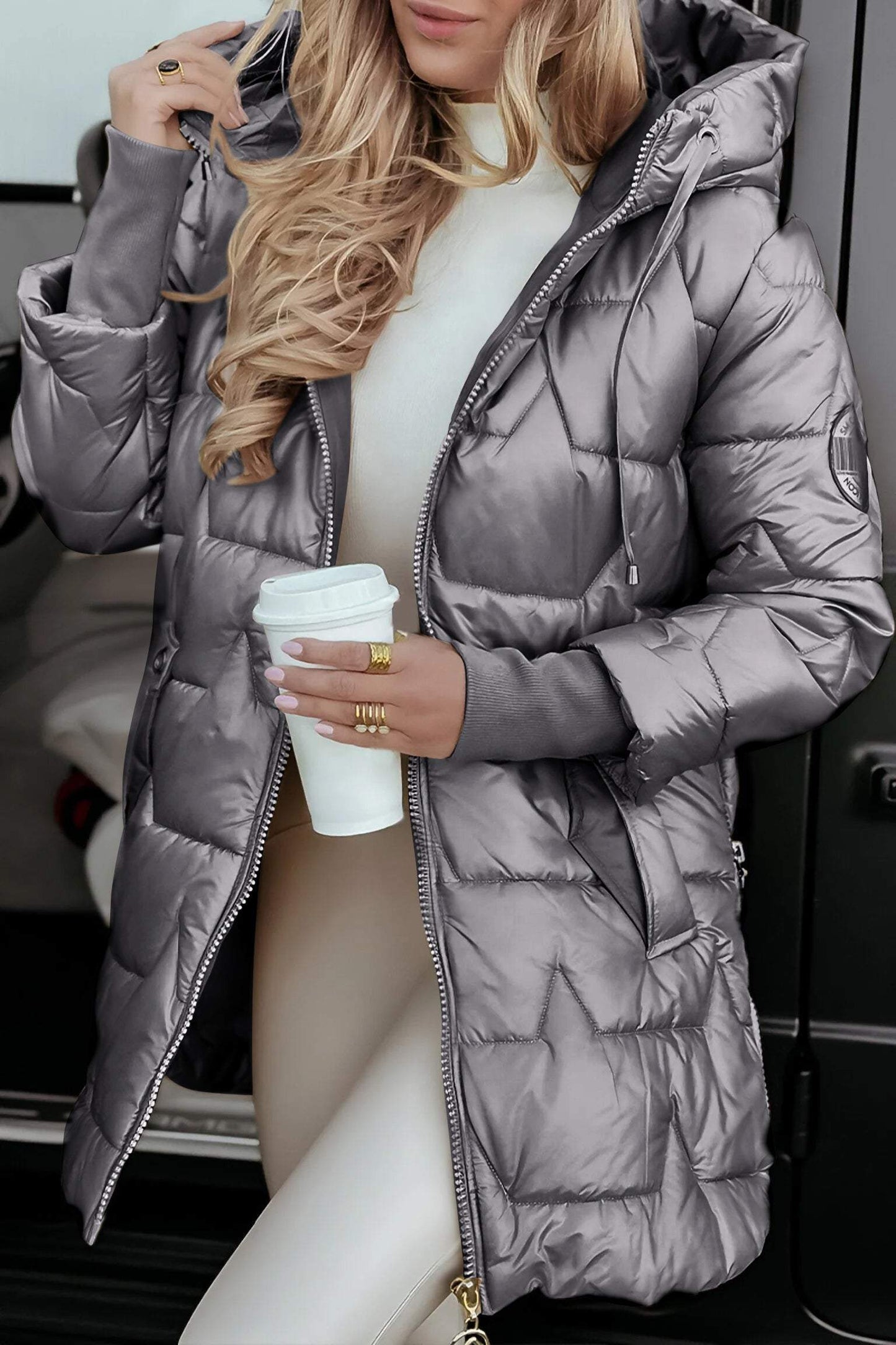 Giacca casual da donna | Giacca con cappuccio | Qualità del tessuto morbido | Quotidiano e tempo libero
