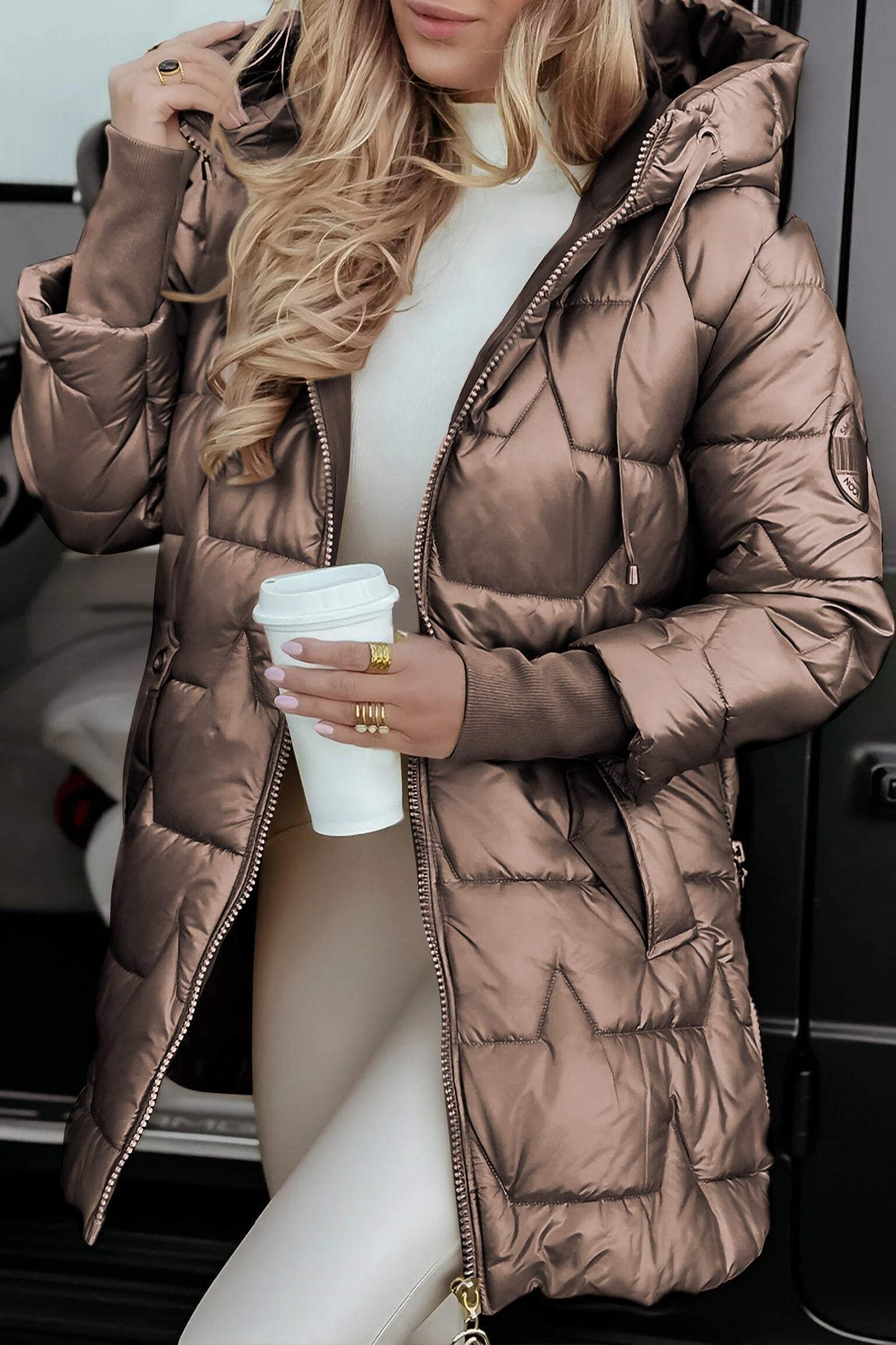 Giacca casual da donna | Giacca con cappuccio | Qualità del tessuto morbido | Quotidiano e tempo libero