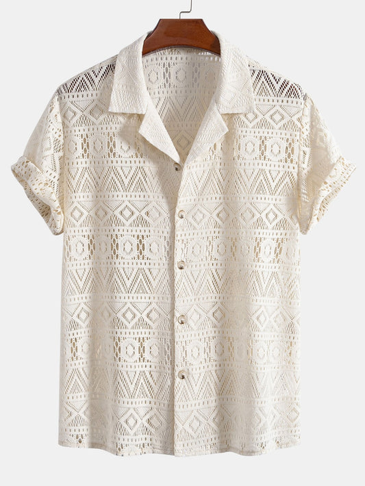 Ricardo - Camicia a maniche corte Geometry Textured Cuban