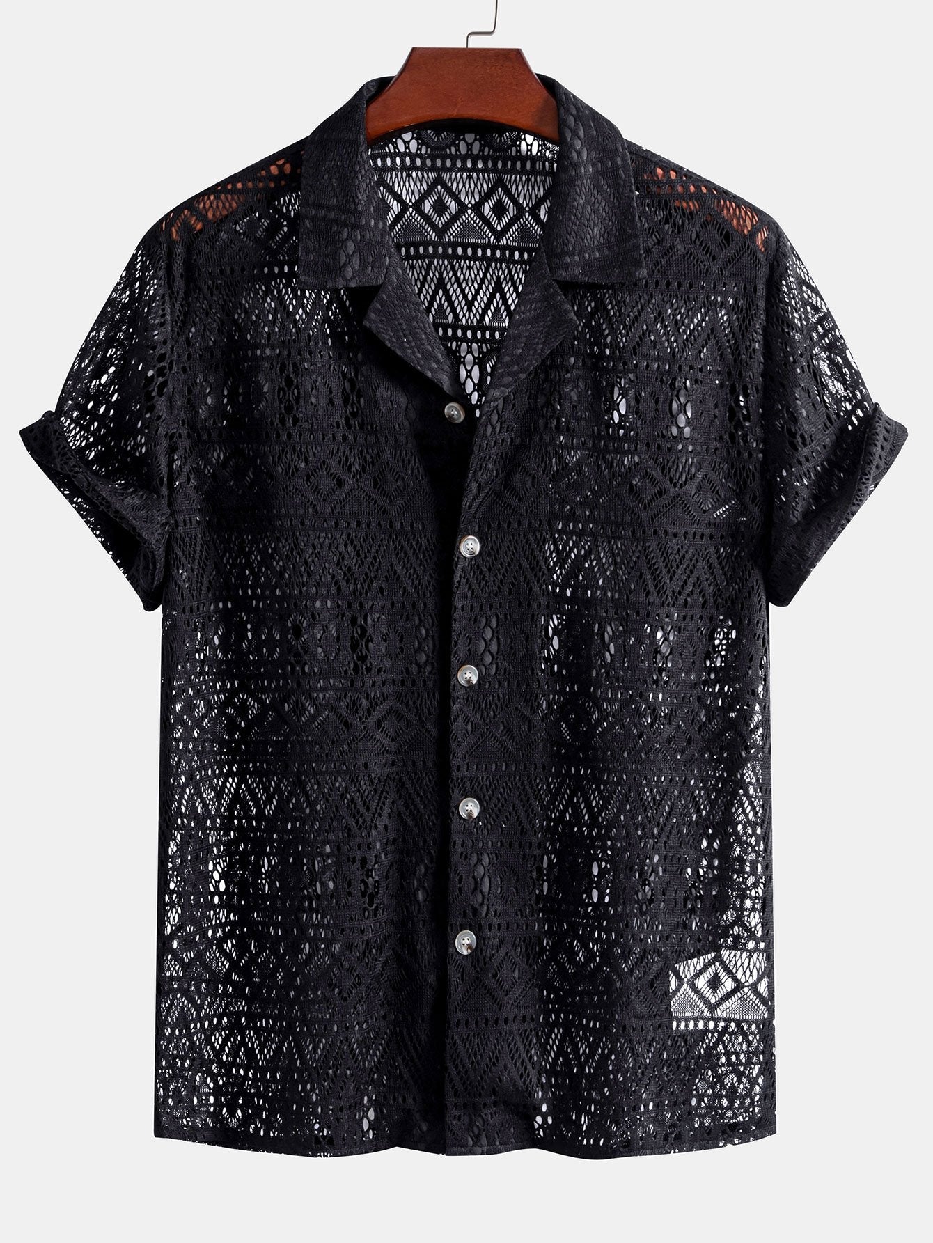Ricardo - Camicia a maniche corte Geometry Textured Cuban