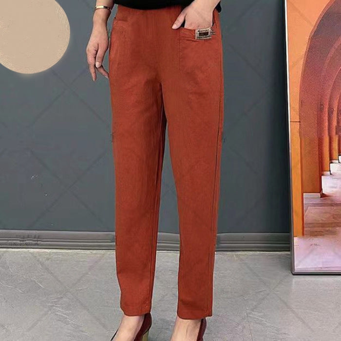Ericka | Pantaloni in lino color ruggine per donne