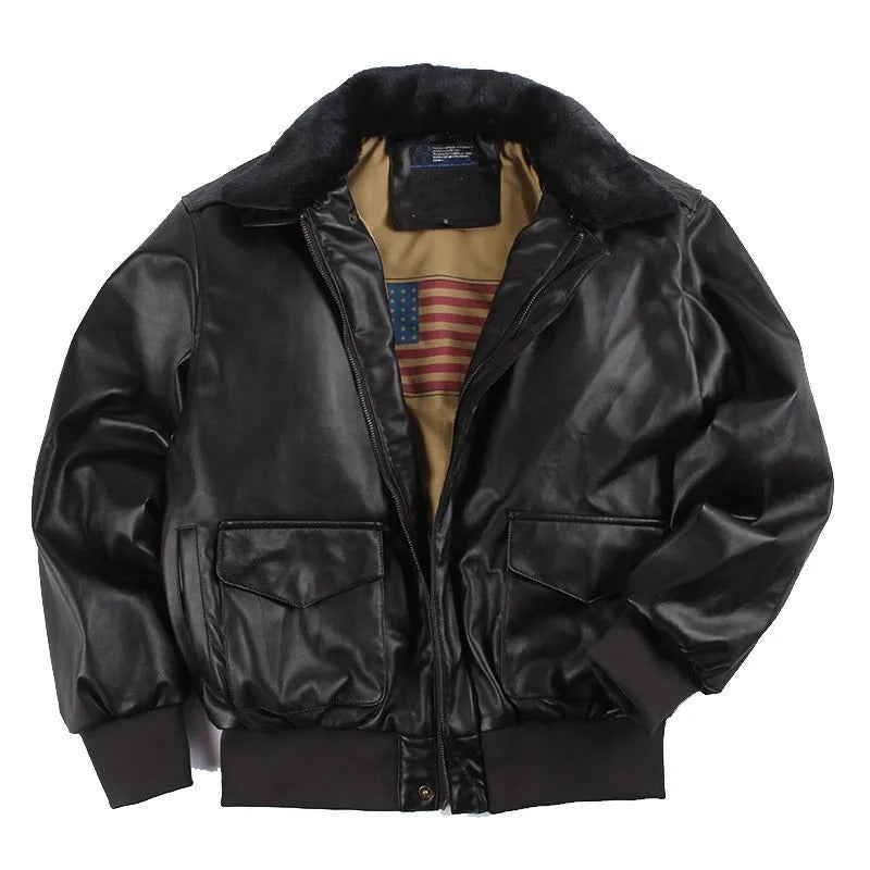 Lister | Giacca da moto in pelle vintage invernale