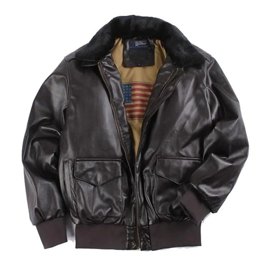 Lister | Giacca da moto in pelle vintage invernale